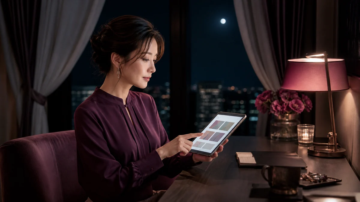 複数の配信サービスを比較するためのチェックリストとタブレットのイラスト
