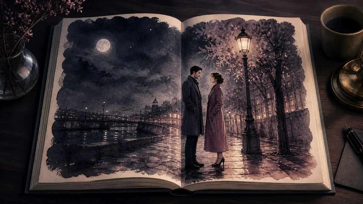 夜の読書時間を思わせる本と柔らかな明かり